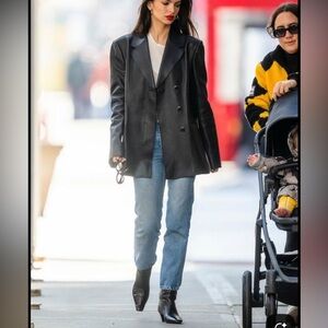 Wilsons Leather Double-Breasted Black Jacket